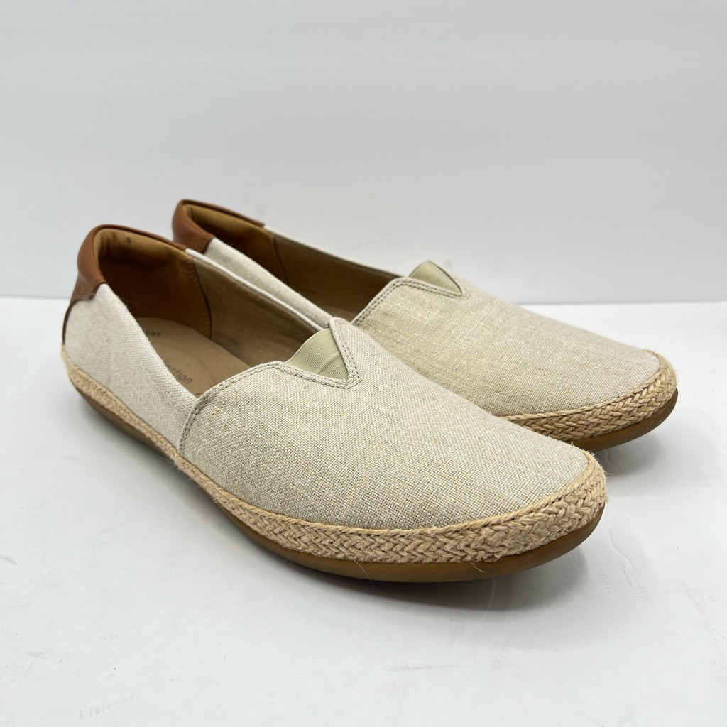 Clarks Women’s Size 10m Danelly Sky Natural Textile/ Synthetic Combo Loafers
